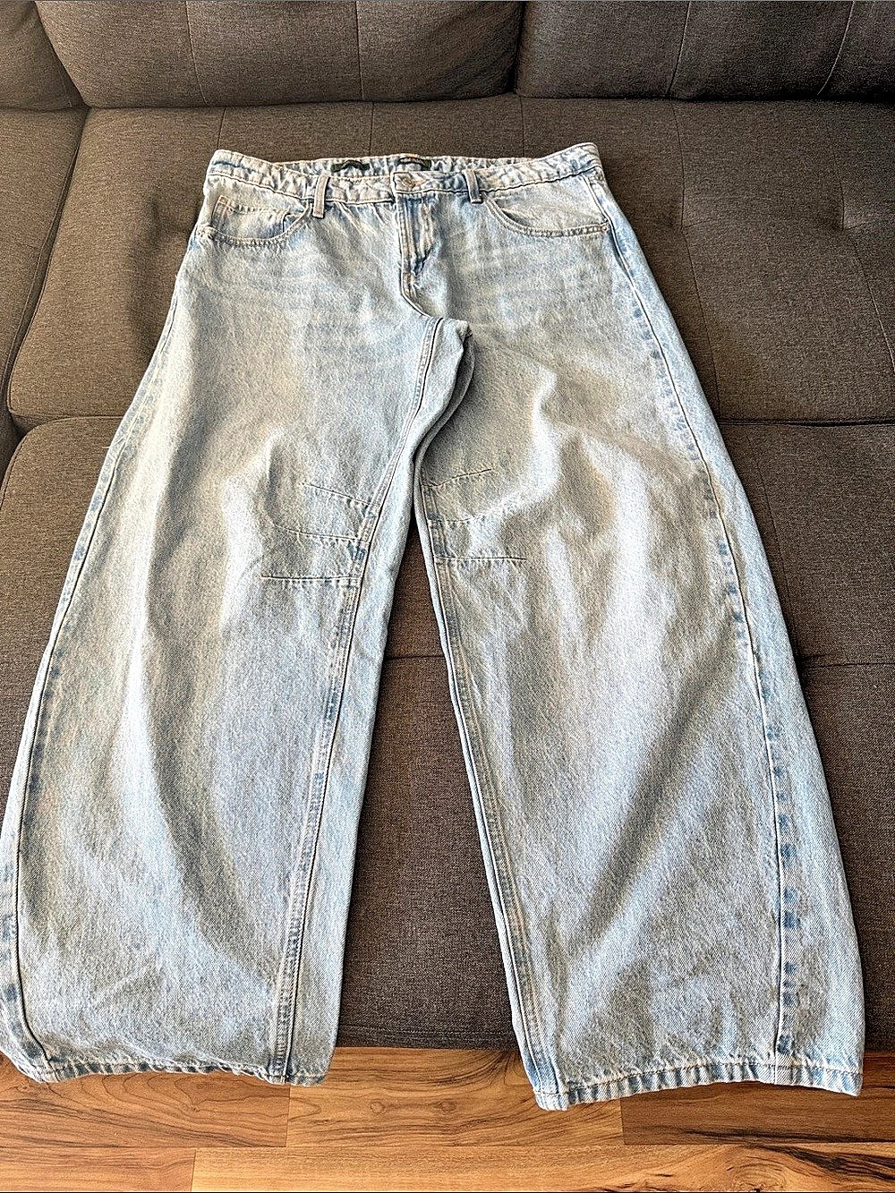 Wild Fable Mid-Rise Barrel Jean Leg Jeans Blue Waist 14